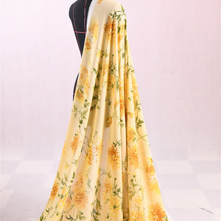 Reformation Floral Yellow Non-Stretch Viscose Georgette DS01631