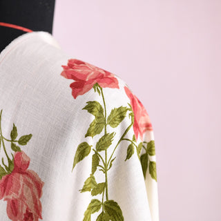 Reformation Floral Off-White Non-Stretch Linen Plain Woven DS01633