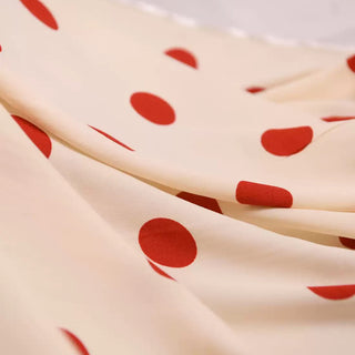 Reformation Polka Dot Off-White Non-Stretch Viscose LENZING™ ECOVERO™ Viscose Blended Crepe DS01638