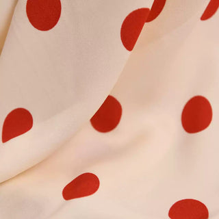 Reformation Polka Dot Off-White Non-Stretch Viscose LENZING™ ECOVERO™ Viscose Blended Crepe DS01638