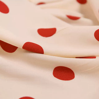 Reformation Polka Dot Off-White Non-Stretch Viscose LENZING™ ECOVERO™ Viscose Blended Crepe DS01638