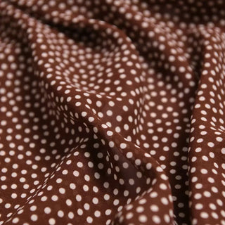 Reformation Polka Dot Brown Non-Stretch Viscose Georgette DS01639