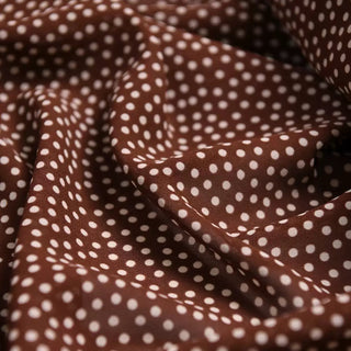 Reformation Polka Dot Brown Non-Stretch Viscose Georgette DS01639