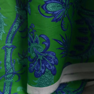 Cara Cara Floral Green Non-Stretch Combed Cotton Plain Woven DS01640