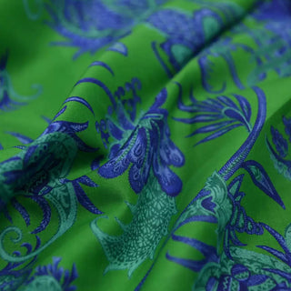 Cara Cara Floral Green Non-Stretch Combed Cotton Plain Woven DS01640