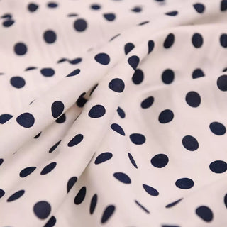 Reformation Polka Dot Off-White Non-Stretch Combed Cotton Broadcloth Poplin DS01643