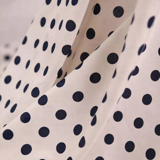 Reformation Polka Dot Off-White Non-Stretch Combed Cotton Broadcloth Poplin DS01643