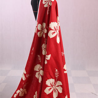 Reformation Floral Red Non-Stretch Linen Plain Woven DS01645