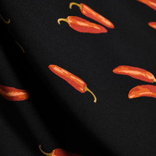 Reformation Fruits and Vegetables Black Non-Stretch Viscose LENZING™ ECOVERO™ Viscose Blended Crepe DS01646
