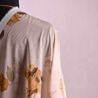 French Fashion Designer Floral Pink Non-Stretch Mulberry Silk Cotton Blended Plain Woven DS01647 -10 Momme