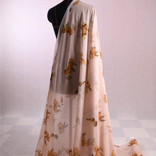 French Fashion Designer Floral Pink Non-Stretch Mulberry Silk Cotton Blended Plain Woven DS01647 -10 Momme