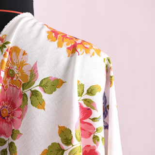 Reformation Floral Multi Color Non-Stretch Linen Plain Woven DS01649