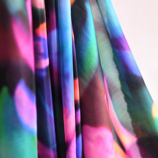Diane von Furstenberg Floral Multi Color Non-Stretch Mulberry Silk Cotton Blended Plain Woven DS01651 -10 Momme