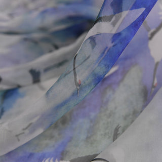 Italian Fashion Designer Animal Blue Non-Stretch Mulberry Silk Organza DS01652 -5 Momme