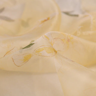 Zimmermann Floral Yellow Non-Stretch Mulberry Silk Organza DS01654 -6 Momme