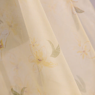Zimmermann Floral Yellow Non-Stretch Mulberry Silk Organza DS01654 -6 Momme