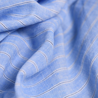 Zimmermann Stripes Blue Non-Stretch Washed Hemp Plain Woven DS01655