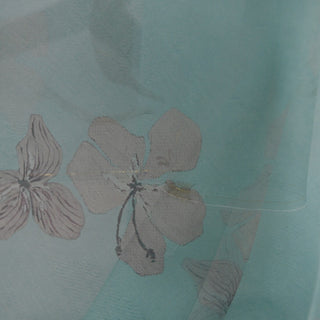 Zimmermann Floral Turquoise Non-Stretch Mulberry Silk Organza DS01657 -6 Momme