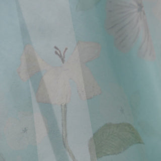 Zimmermann Floral Turquoise Non-Stretch Mulberry Silk Organza DS01657 -6 Momme