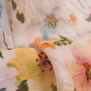 Zimmermann Floral Multi Color Non-Stretch Mulberry Silk Linen Blended Plain Woven DS01660