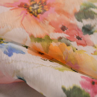 Zimmermann Floral Multi Color Non-Stretch Mulberry Silk Linen Blended Plain Woven DS01660