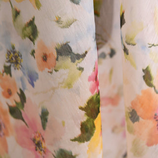 Zimmermann Floral Multi Color Non-Stretch Mulberry Silk Linen Blended Plain Woven DS01660