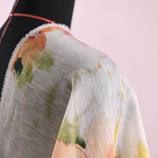 Zimmermann Floral Multi Color Non-Stretch Mulberry Silk Linen Blended Plain Woven DS01660
