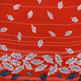 American Designer Botanical Red Non-Stretch Mulberry Silk Crepe De Chine DS01679 -16 Momme