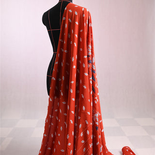 American Designer Botanical Red Non-Stretch Mulberry Silk Crepe De Chine DS01679 -16 Momme