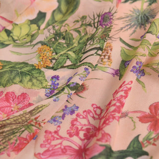 Japanese Designer Floral Pink Non-Stretch Mulberry Silk Georgette DS01683 -10 Momme