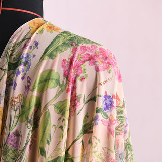 Japanese Designer Floral Pink Non-Stretch Mulberry Silk Georgette DS01683 -10 Momme
