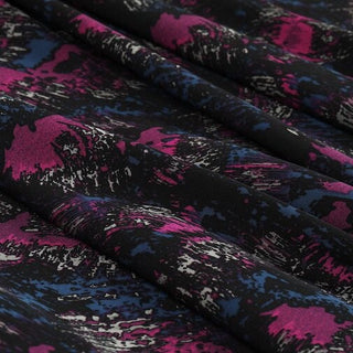 Japanese Fashion Designer Abstract Multi Color Stretch Mulberry Silk Elastane Blended Crepe De Chine DS02601 -23 Momme