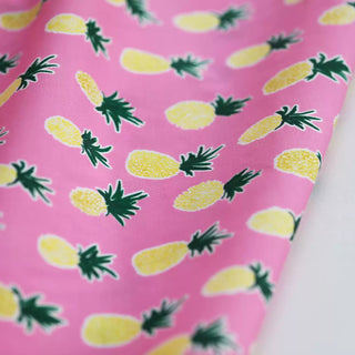 Korean Fashion Designer Fruits and Vegetables Pink Non-Stretch Cotton Elastane Blended Plain Woven DS02603