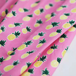 Korean Fashion Designer Fruits and Vegetables Pink Non-Stretch Cotton Elastane Blended Plain Woven DS02603