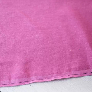 Italian Fashion Designer Solid Pink Non-Stretch Sand Washed Linen Plain Woven DS03601