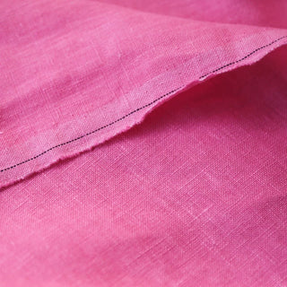 Italian Fashion Designer Solid Pink Non-Stretch Sand Washed Linen Plain Woven DS03601