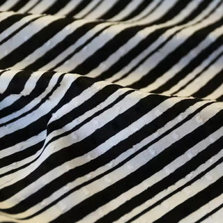Italian Fashion Designer Stripes Black Non-Stretch Cotton Dobby Jacquard DS03616