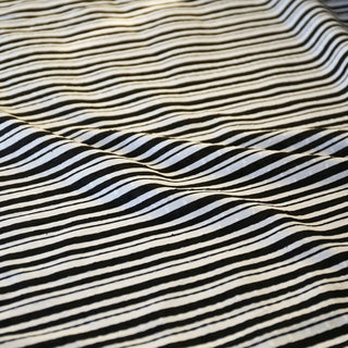 Italian Fashion Designer Stripes Black Non-Stretch Cotton Dobby Jacquard DS03616