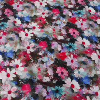 Italian Fashion Designer Floral Multi Color Non-Stretch Cotton Broadcloth Poplin DS03619