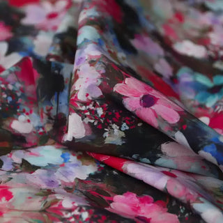 Italian Fashion Designer Floral Multi Color Non-Stretch Cotton Broadcloth Poplin DS03619