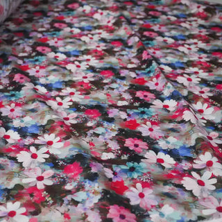 Italian Fashion Designer Floral Multi Color Non-Stretch Cotton Broadcloth Poplin DS03619