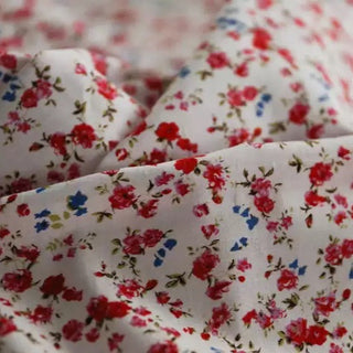 Japanese Fashion Designer Floral White Non-Stretch Cotton Broadcloth Poplin DS03621