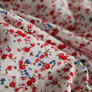 Japanese Fashion Designer Floral White Non-Stretch Cotton Broadcloth Poplin DS03621