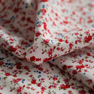 Japanese Fashion Designer Floral White Non-Stretch Cotton Broadcloth Poplin DS03621