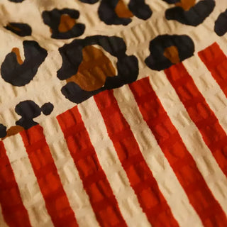 Italian Fashion Designer Animal Brown Non-Stretch Salt Shrinking / Puckered Cotton Seersucker DS03624