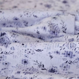 Japanese Fashion Designer Floral Purple Non-Stretch Salt Shrinking / Puckered Cotton Seersucker DS03631