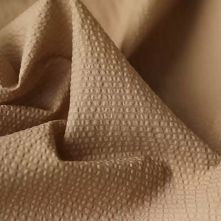 Japanese Fashion Designer Solid Brown Non-Stretch Cotton Seersucker DS03632