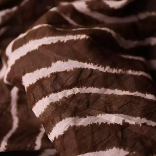 Japanese Fashion Designer Stripes Brown Non-Stretch Cotton Seersucker DS03633