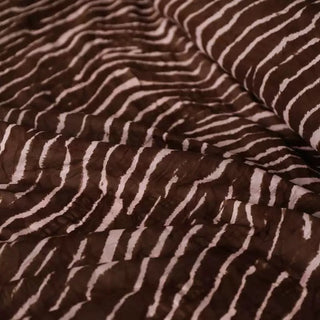 Japanese Fashion Designer Stripes Brown Non-Stretch Cotton Seersucker DS03633