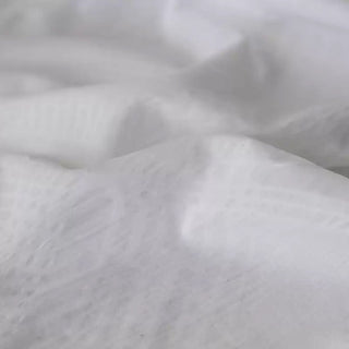 Japanese Fashion Designer Solid White Non-Stretch Cotton Seersucker DS03634